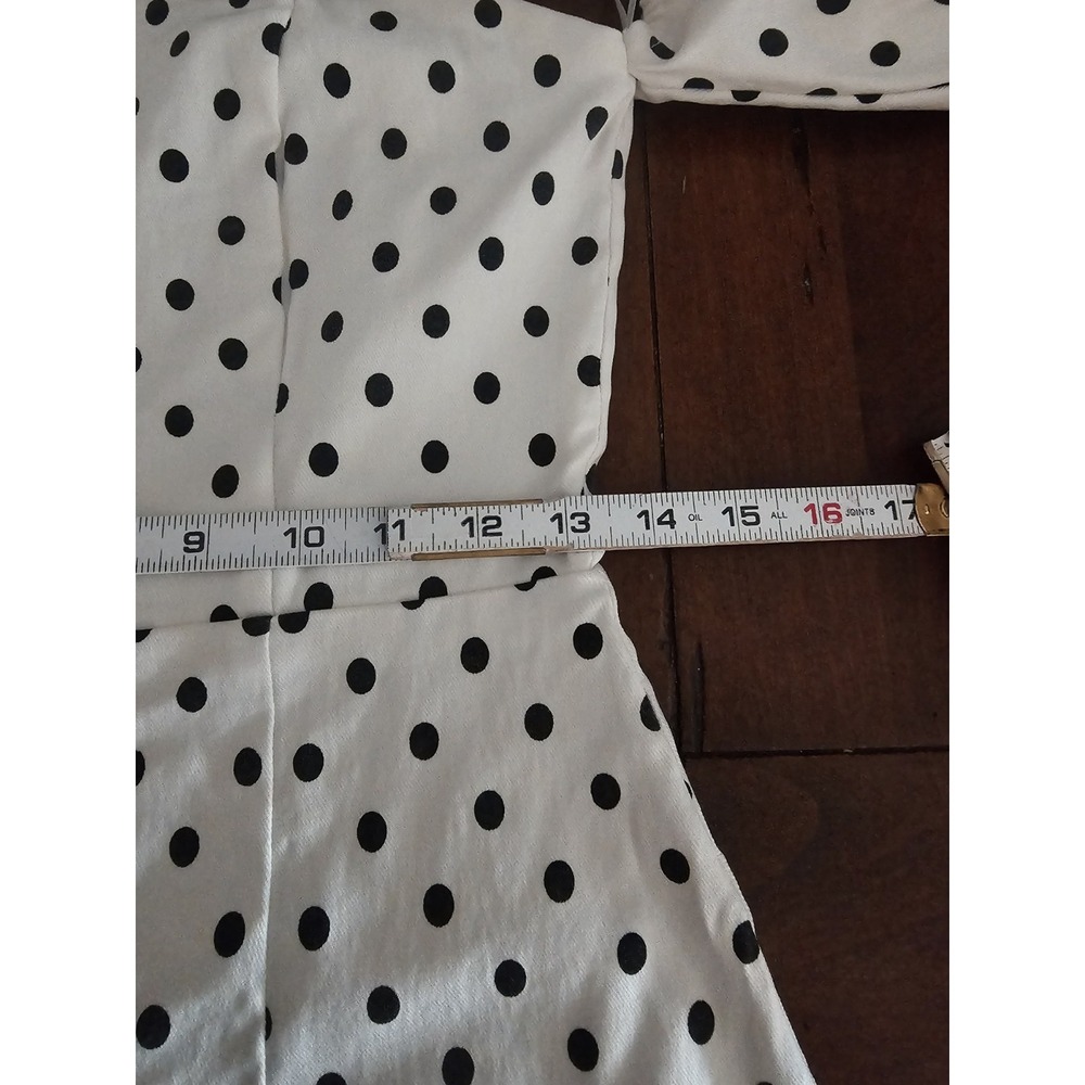 Lulus Mini Polkadot Dress Size Medium‎ Rockabilly Wht Blk Sweetheart Neckline - Picture 11 of 12
